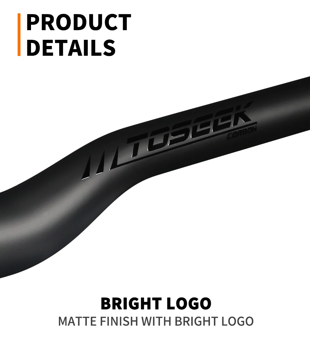 TOSEEK Mtb Carbon Handlebar Bicycle Handlebar 31.8*580-720/740/760mm Matt Black Handlebars For Mountain Bike Accessories