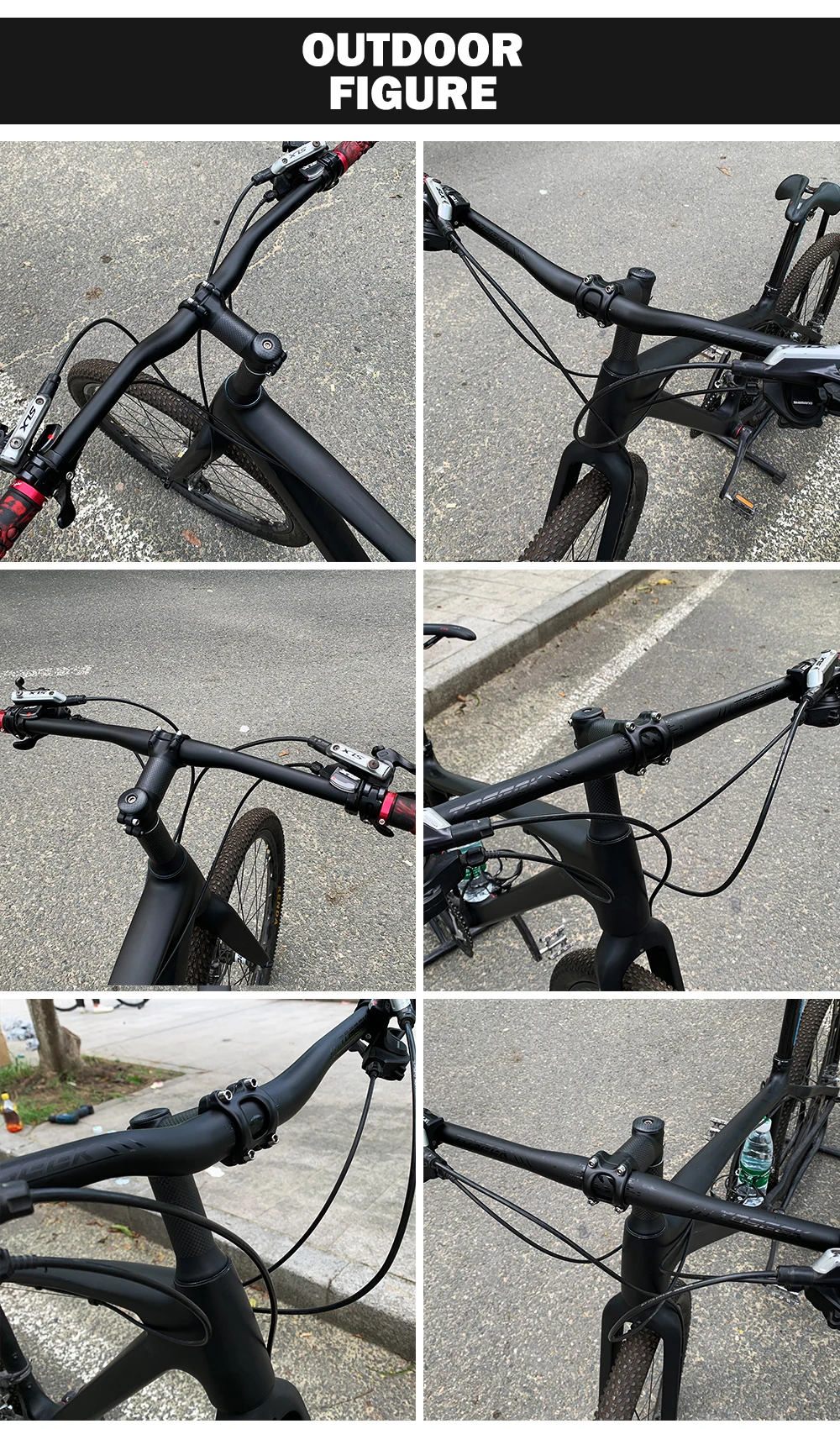 TOSEEK Mtb Carbon Handlebar Bicycle Handlebar 31.8*580-720/740/760mm Matt Black Handlebars For Mountain Bike Accessories