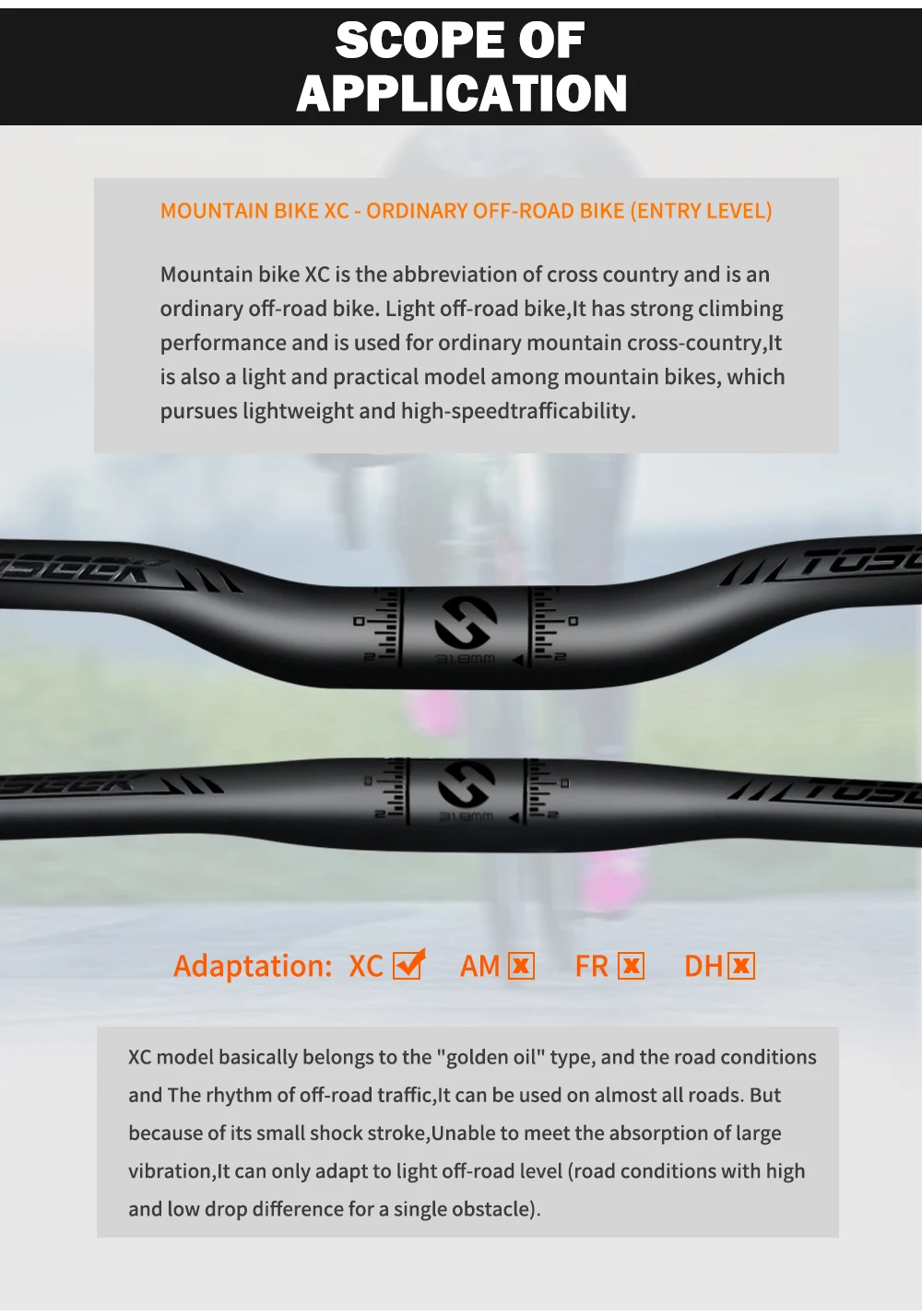 TOSEEK Mtb Carbon Handlebar Bicycle Handlebar 31.8*580-720/740/760mm Matt Black Handlebars For Mountain Bike Accessories