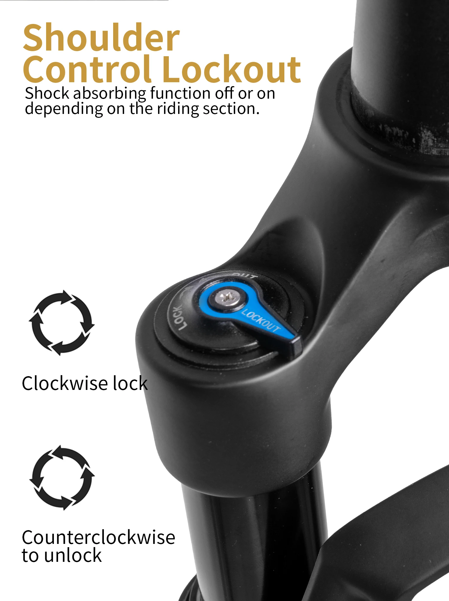 ZOOM 50mm Gravel Bike Road-bike Shock Air Suspension Fork Lockout, and Rebound Damping on Your