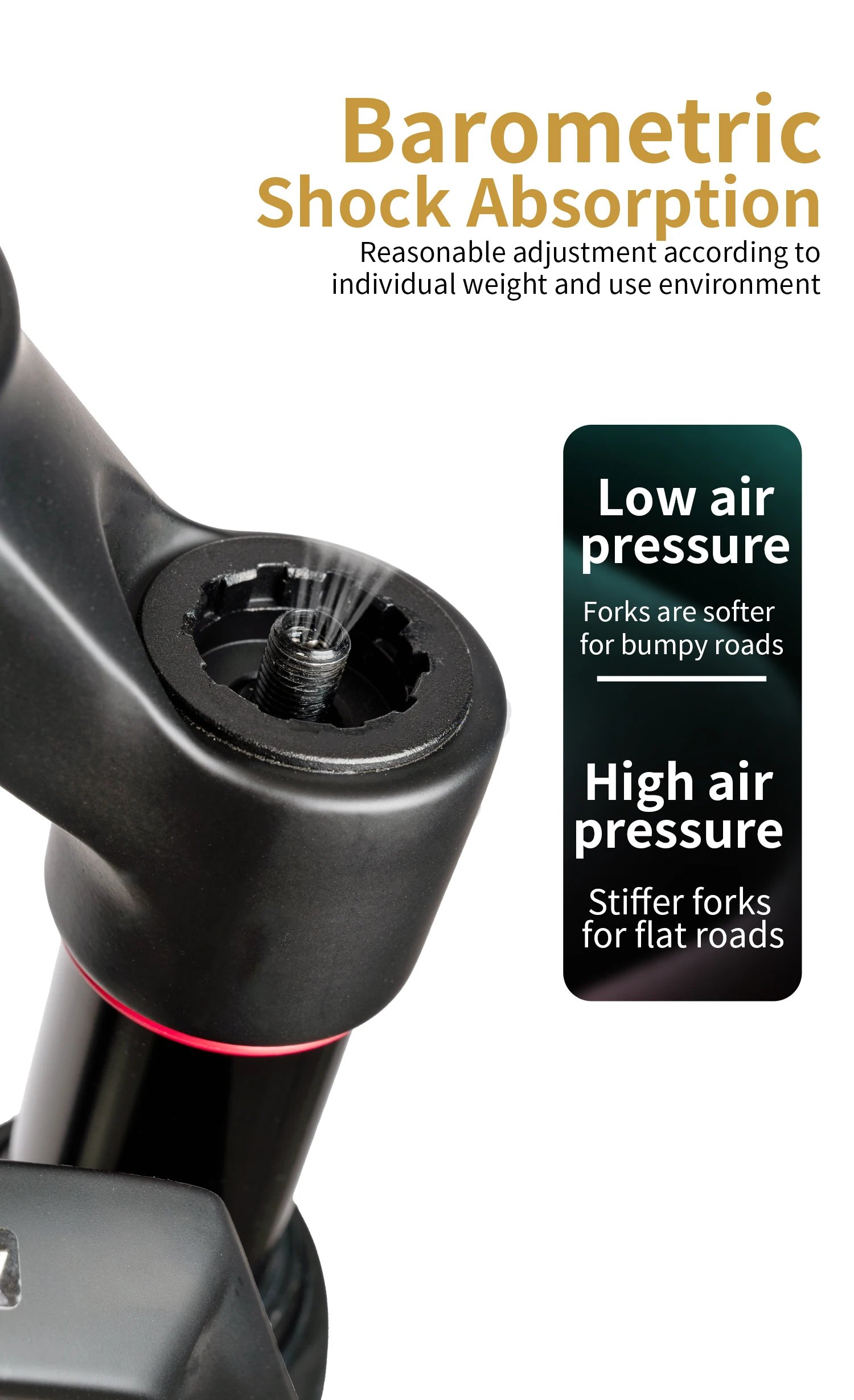 ZOOM 50mm Gravel Bike Road-bike Shock Air Suspension Fork Lockout, and Rebound Damping on Your