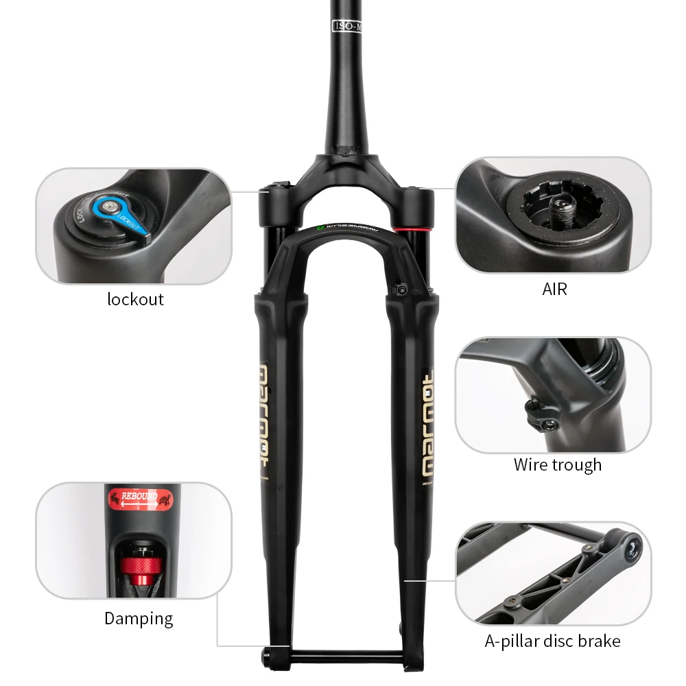ZOOM 50mm Gravel Bike Road-bike Shock Air Suspension Fork Lockout, and Rebound Damping on Your