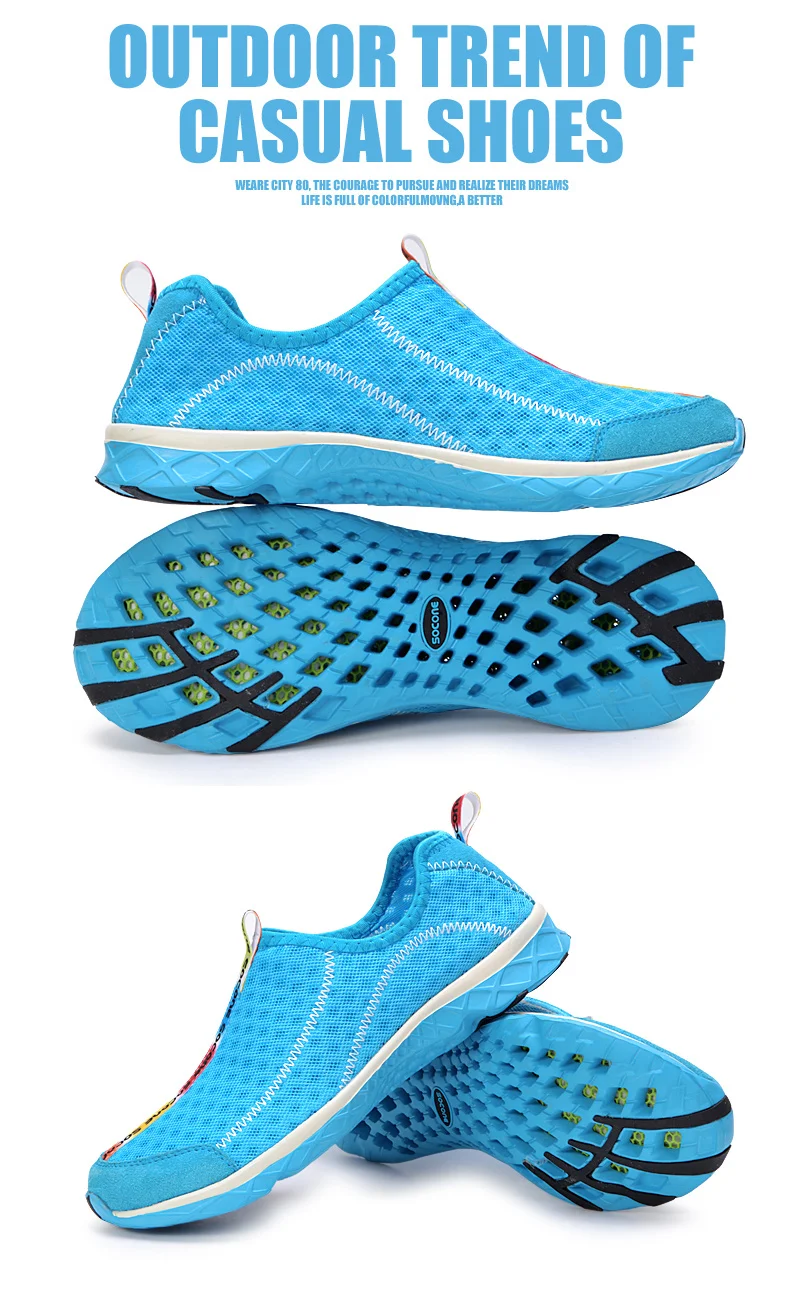 Socone Summer Athletic Shoes, Water Sports, Outdoor Beach Leisure Shoes, Lightweight and Breathable, Slip-On Women's Shoes