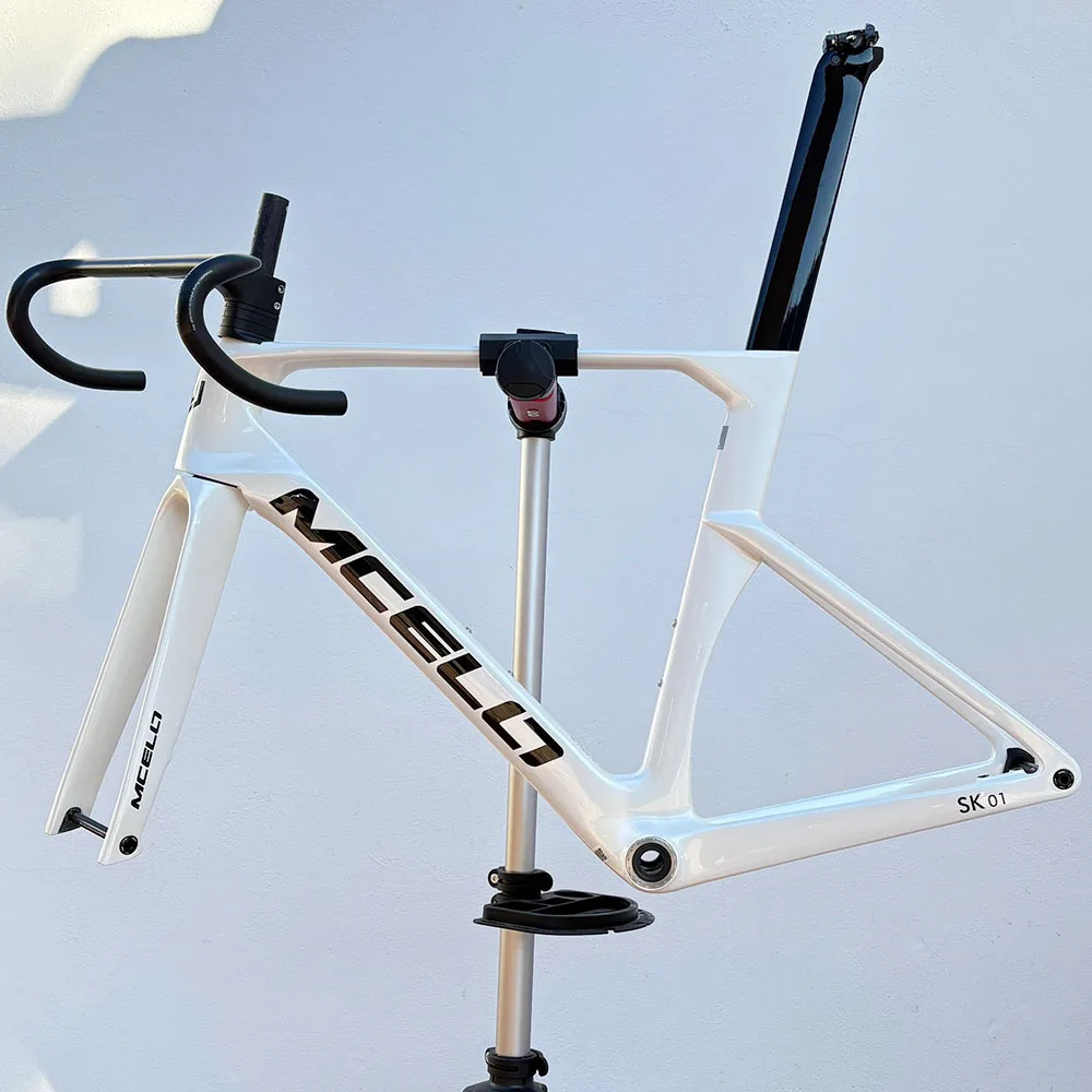 Mcelo EU free 2-5 days arrive Disc Brake Carbon Frame 700*32C AERO Road Bicycle speed bike T47 Full Internal Cable Handlebar