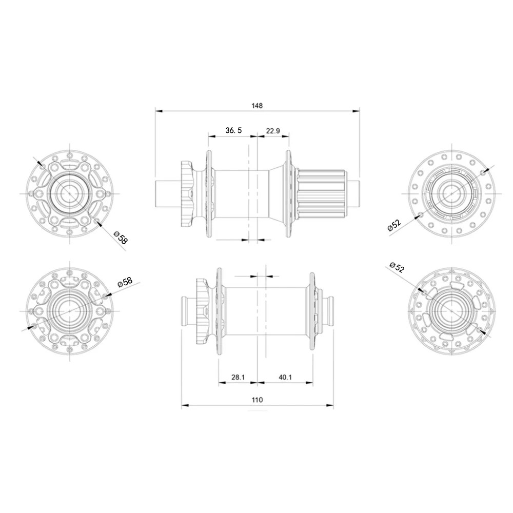 MTB Bike Hub 28H 36T Alloy Boost 110/148mm 6 Colors Lightweight 140g Front Hub XD HG MS Freewheel Front Rear Hub Cycling Parts