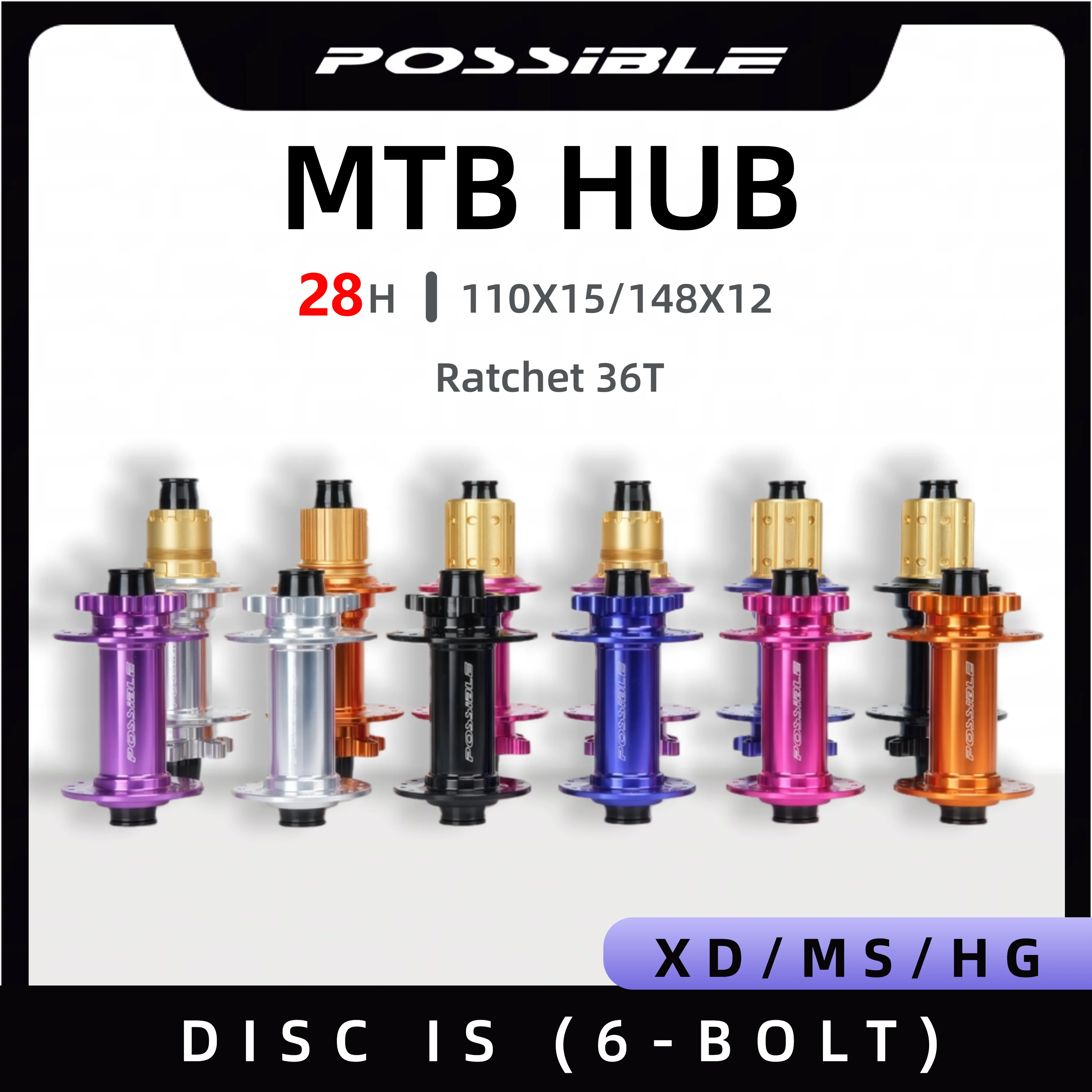 MTB Bike Hub 28H 36T Alloy Boost 110/148mm 6 Colors Lightweight 140g Front Hub XD HG MS Freewheel Front Rear Hub Cycling Parts