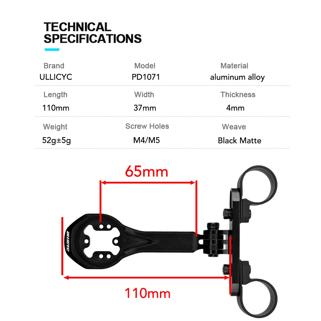 ULLICYC Aluminium Bike Computer Mount for Vision TFE Metron Pro Triathlon TT Handlebar for GOPRO Garmin Wahoo Bryton IGPS