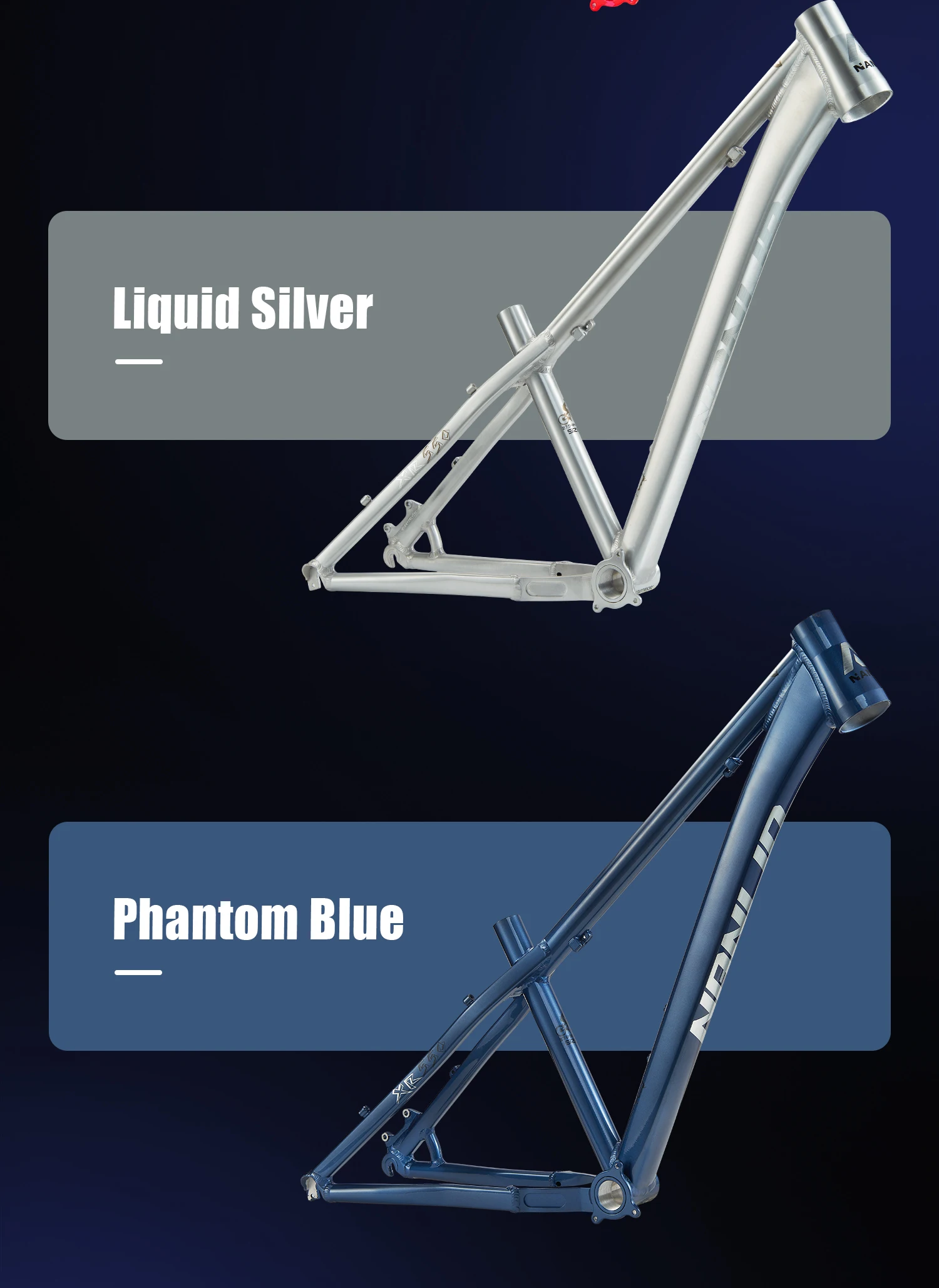 NANLIO XR550 Dirt Jump Bike Frame 26 27.5 Inch Aluminum Alloy MTB Hardtail Frame QR Pump Track 4X with Seatpost Clamp