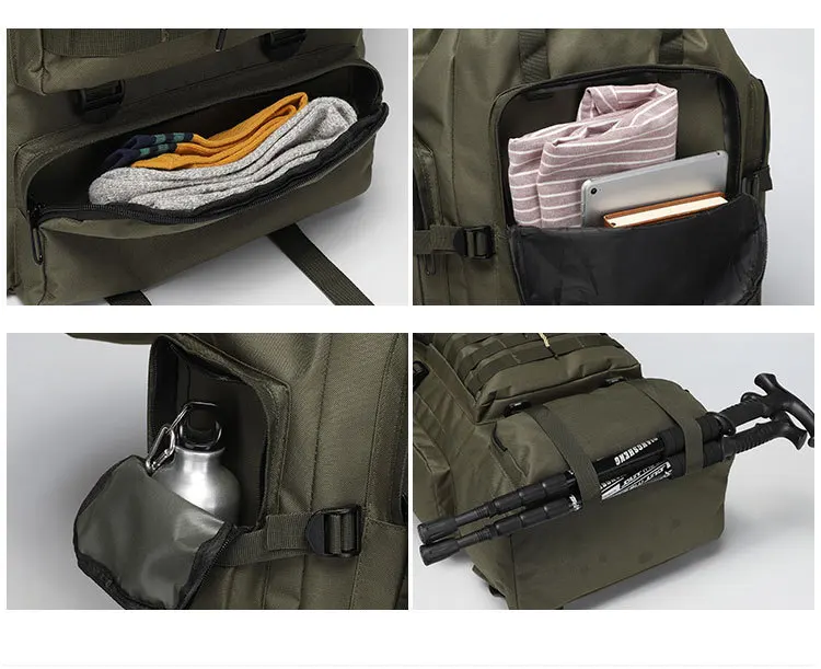 Oxford Cloth Outdoor Backpack Camouflage Hiking Tactical Double Shoulder Backpack Mountaineering Bag for Men Camping and Travel