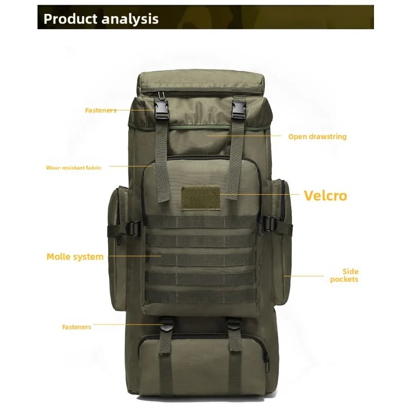Oxford Cloth Outdoor Backpack Camouflage Hiking Tactical Double Shoulder Backpack Mountaineering Bag for Men Camping and Travel