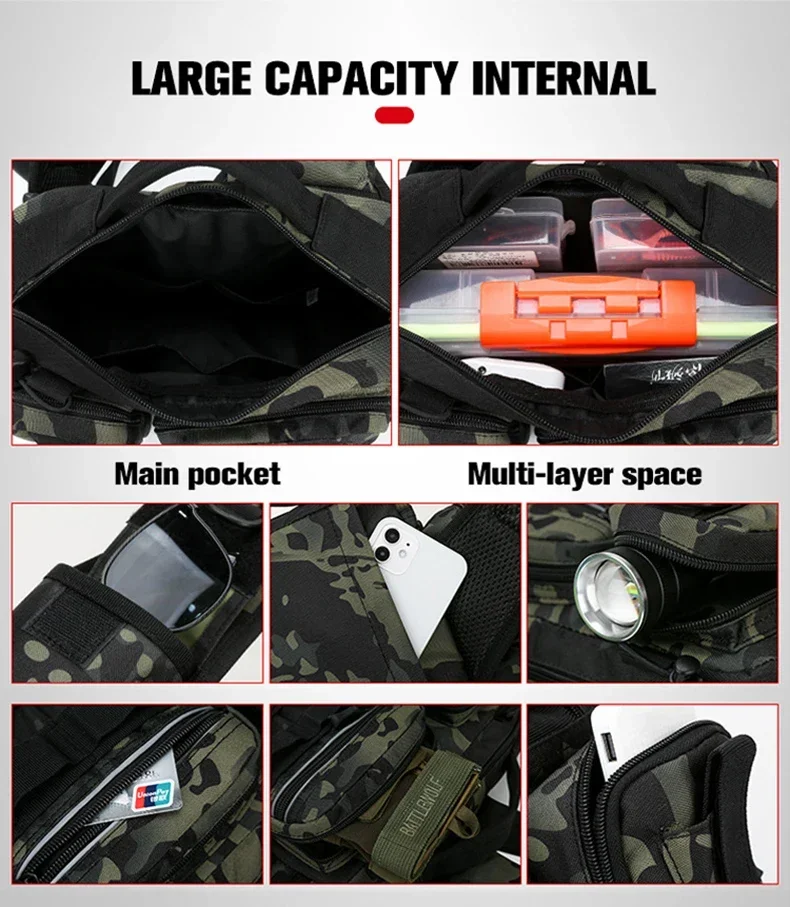New Large Capacity Fishing Gear Bag One Shoulder / Waist Bag / Crossbody Three-in-One Fishing Rod Storage Bag