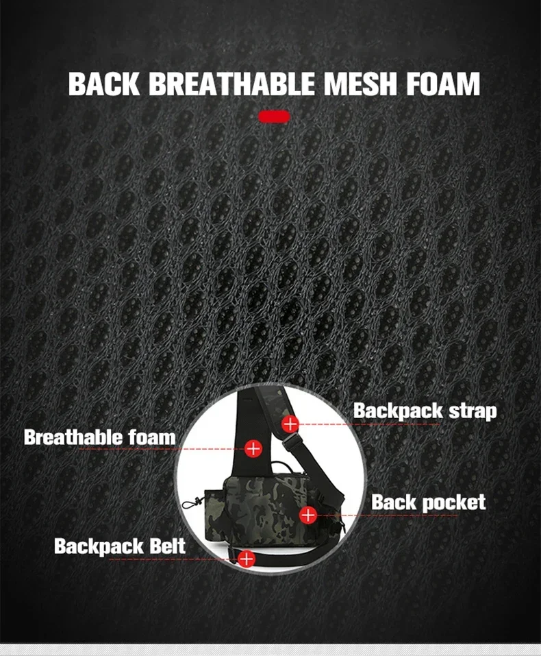 New Large Capacity Fishing Gear Bag One Shoulder / Waist Bag / Crossbody Three-in-One Fishing Rod Storage Bag