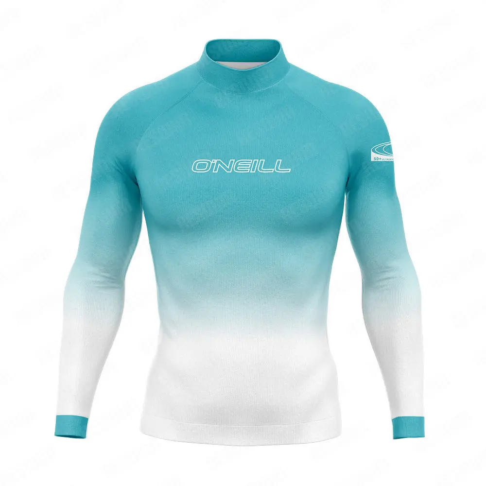 Men's Surf Suit Long Sleeve Rashguard Sun UV Protection Shirt Boys Basic Skin Surfing Diving Swimming Sports Rash Guards Clothes