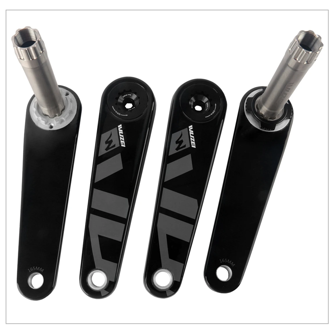 WUZEI 3-Bolt Carbon Fiber Crankset 165 170mm Road Bike Crank 24mm 29mm Ti AL7075 Axle Folding Bicycle Sprocket for SRAM