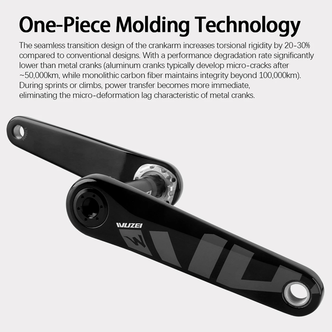 WUZEI 3-Bolt Carbon Fiber Crankset 165 170mm Road Bike Crank 24mm 29mm Ti AL7075 Axle Folding Bicycle Sprocket for SRAM
