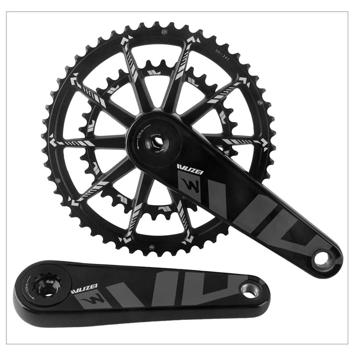 WUZEI 3-Bolt Carbon Fiber Crankset 165 170mm Road Bike Crank 24mm 29mm Ti AL7075 Axle Folding Bicycle Sprocket for SRAM