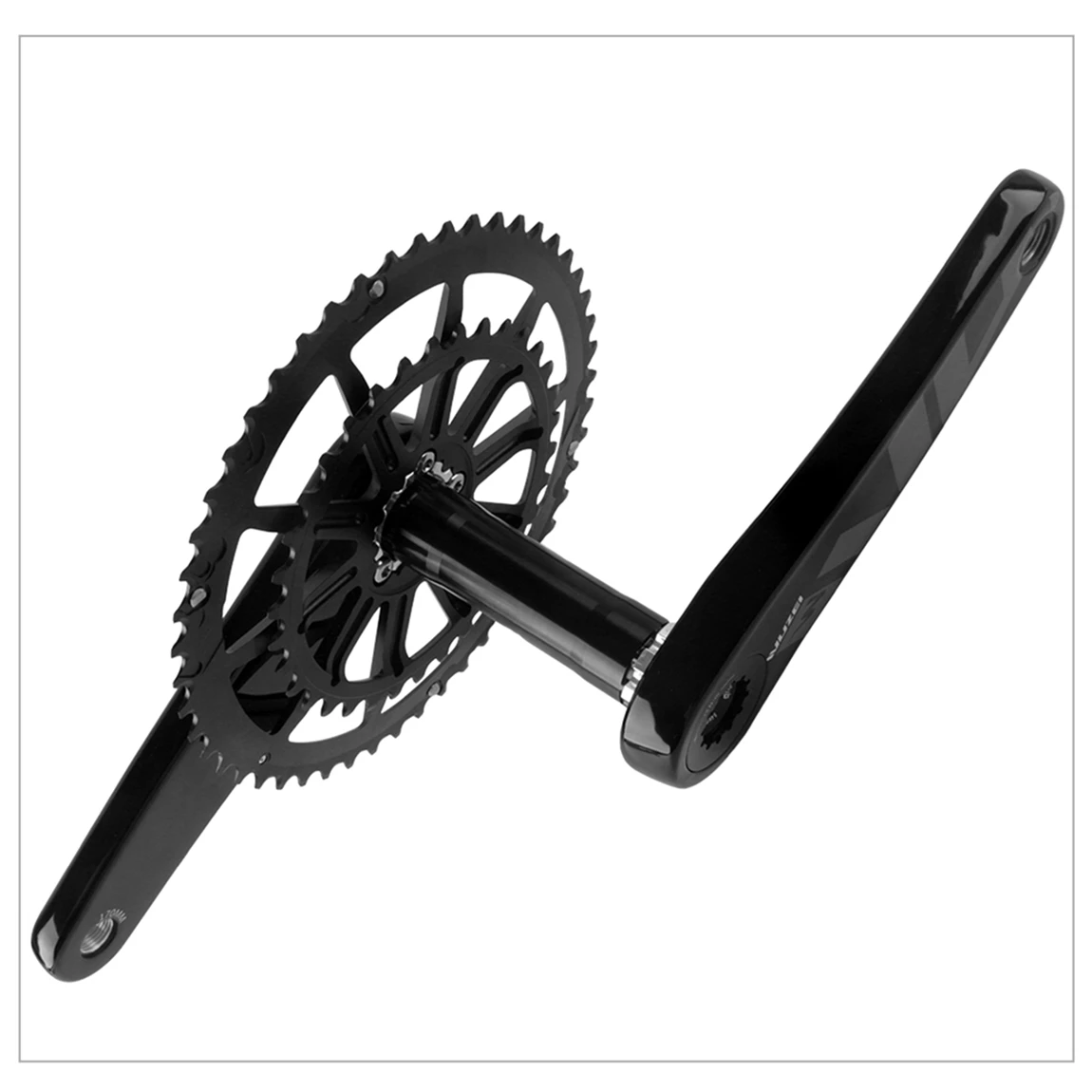 WUZEI 3-Bolt Carbon Fiber Crankset 165 170mm Road Bike Crank 24mm 29mm Ti AL7075 Axle Folding Bicycle Sprocket for SRAM