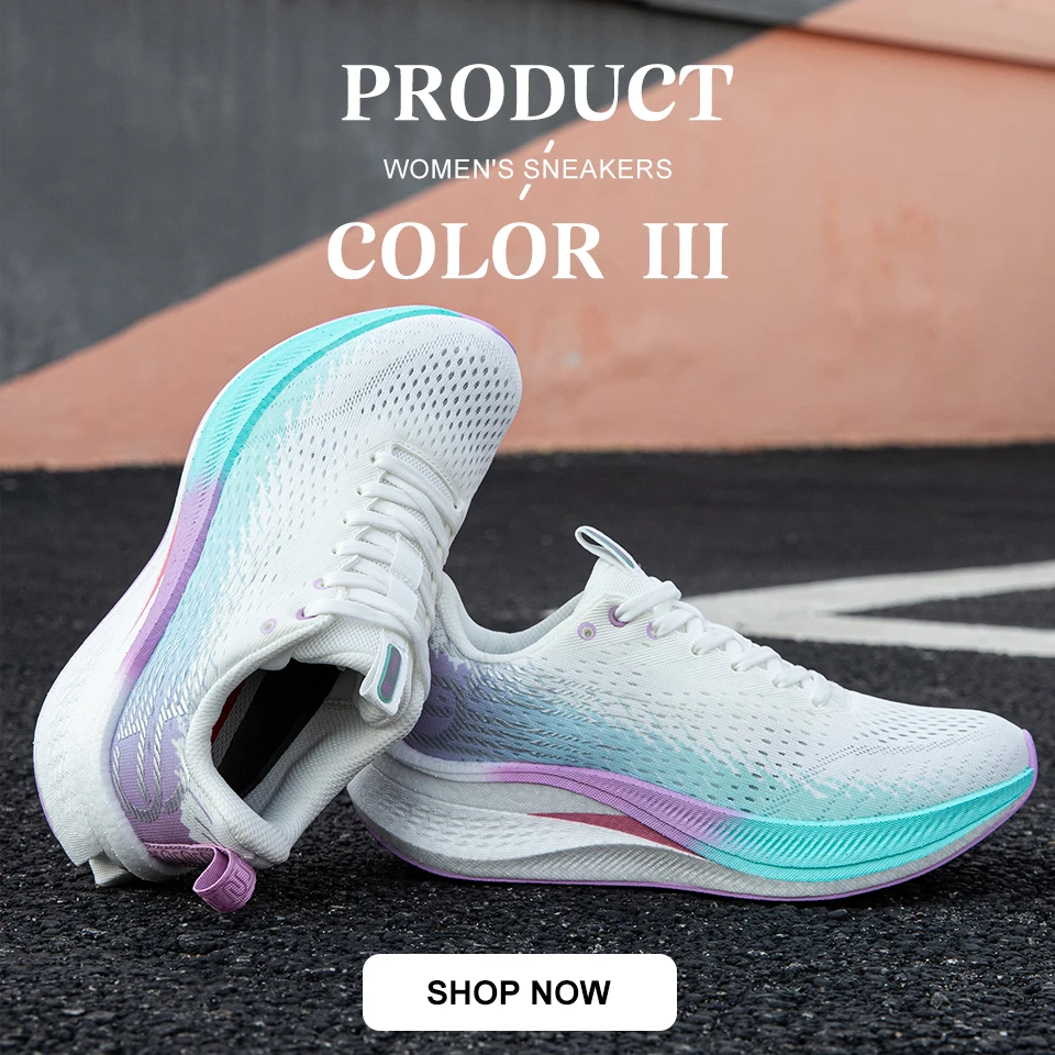 Baasploa Women Professional Carbon Plate Running Shoes Lightweight Breathable Sport Shoes Female Comfort Marathon Sneakers