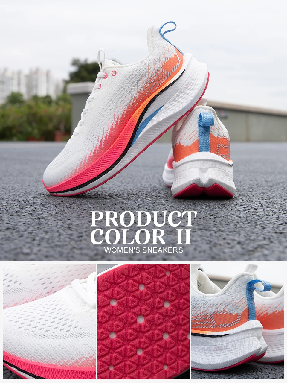 Baasploa Women Professional Carbon Plate Running Shoes Lightweight Breathable Sport Shoes Female Comfort Marathon Sneakers
