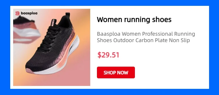 Baasploa Women Professional Carbon Plate Running Shoes Lightweight Breathable Sport Shoes Female Comfort Marathon Sneakers