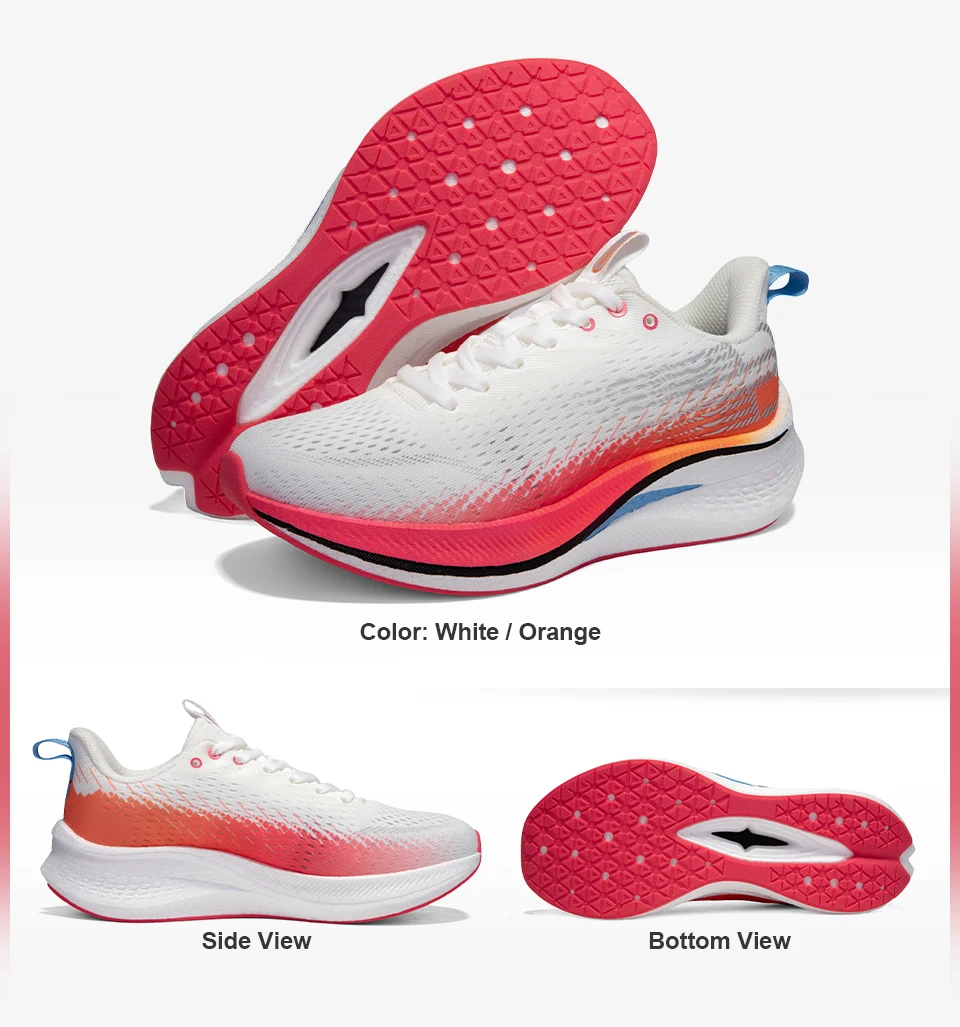 Baasploa Women Professional Carbon Plate Running Shoes Lightweight Breathable Sport Shoes Female Comfort Marathon Sneakers