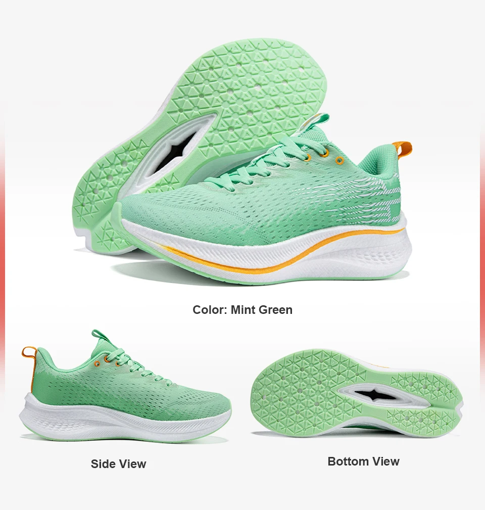 Baasploa Women Professional Carbon Plate Running Shoes Lightweight Breathable Sport Shoes Female Comfort Marathon Sneakers