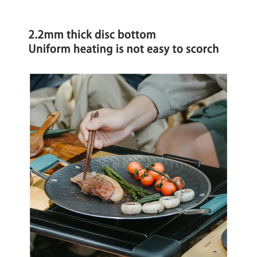 Naturehike Stainless Steel Grill Pan Round Non-Stick Barbecue Plate BBQ Grill Outdoor Travel Camping Frying Pan Baking Tray