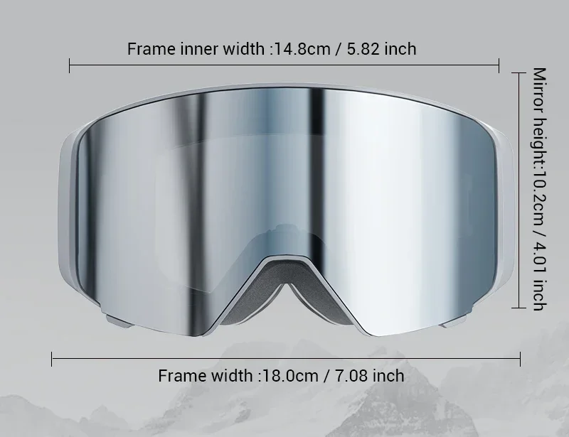Kapvoe Ski Goggles With Yellow Lens and Case Photochromic Set Winter Men Women Magnetic Anti-Fog Snowboard Goggles Adults