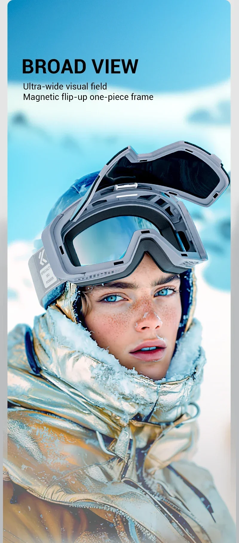 Kapvoe Ski Goggles With Yellow Lens and Case Photochromic Set Winter Men Women Magnetic Anti-Fog Snowboard Goggles Adults