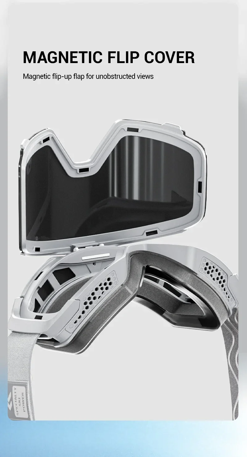 Kapvoe Ski Goggles With Yellow Lens and Case Photochromic Set Winter Men Women Magnetic Anti-Fog Snowboard Goggles Adults