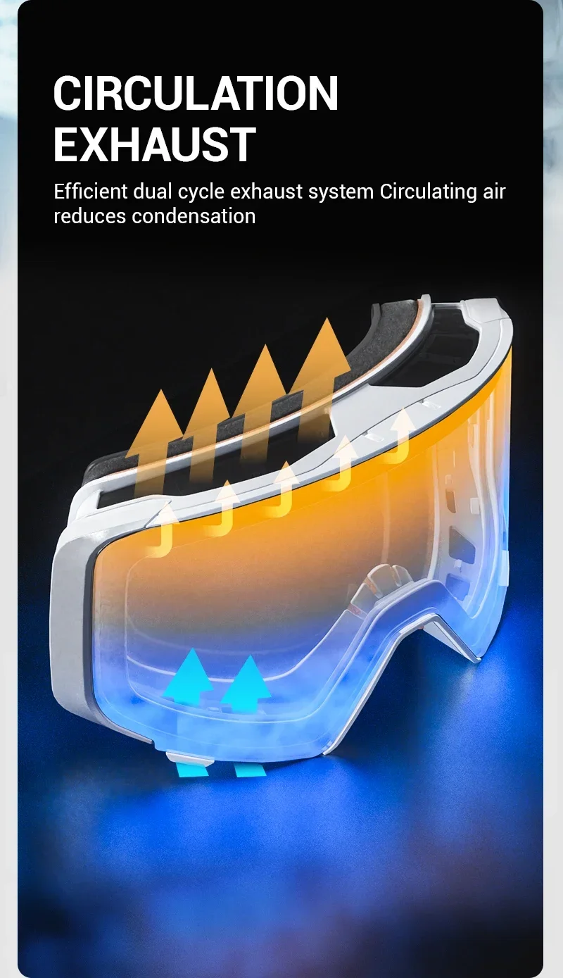 Kapvoe Ski Goggles With Yellow Lens and Case Photochromic Set Winter Men Women Magnetic Anti-Fog Snowboard Goggles Adults