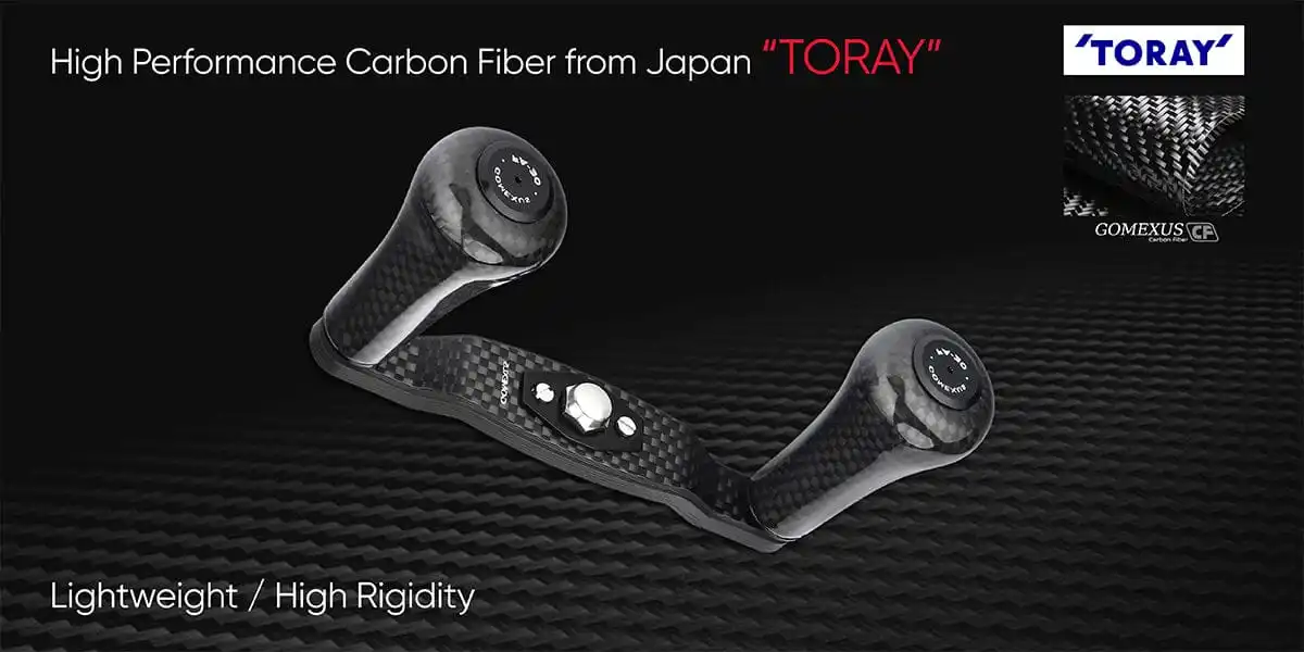 GOMEXUS Carbon Handle for Daiwa Tatula Zillion Abu Okuma Kastking Pisfun Baitcasting Reel Handle 8x5 and Shimano 7X4mm Size