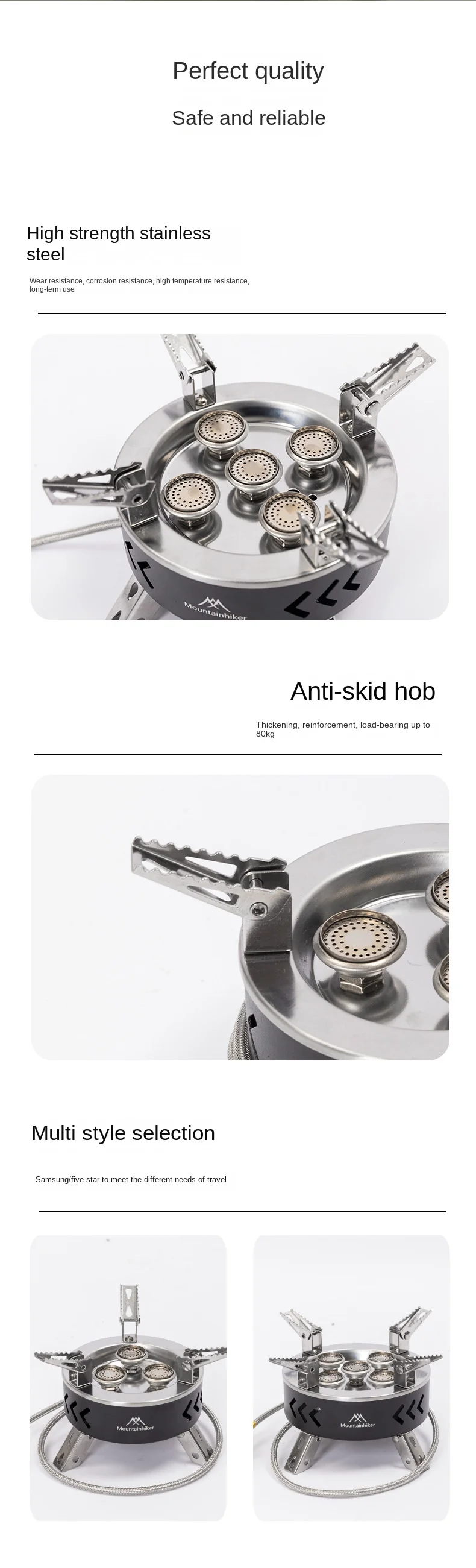 MOUNTAINHIKER Tourist Burner Gas Stove Cookware Portable Furnace Picnic Barbecue Tourism Supplies Outdoor Camping Recreation