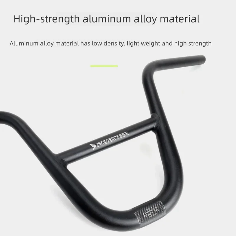 FMFXTRA BMX Handlebar 31.8*680mm Aluminum Alloy 260mm Rise MTB Mountain Bike Handlebar with Welded Expansion Frame