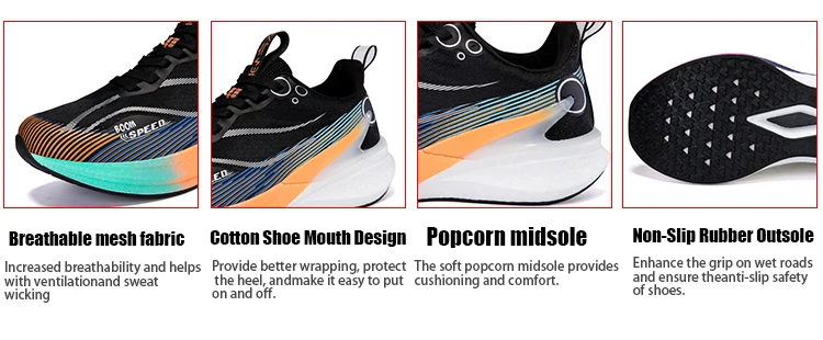 Men Women Carbon Running Shoes Lightweight Mesh Breathable Non-Slip Marathon Running Shoes Fashion Road Jogging Sports Shoes