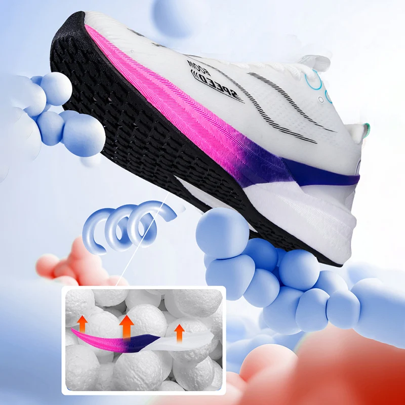 Men Women Carbon Running Shoes Lightweight Mesh Breathable Non-Slip Marathon Running Shoes Fashion Road Jogging Sports Shoes