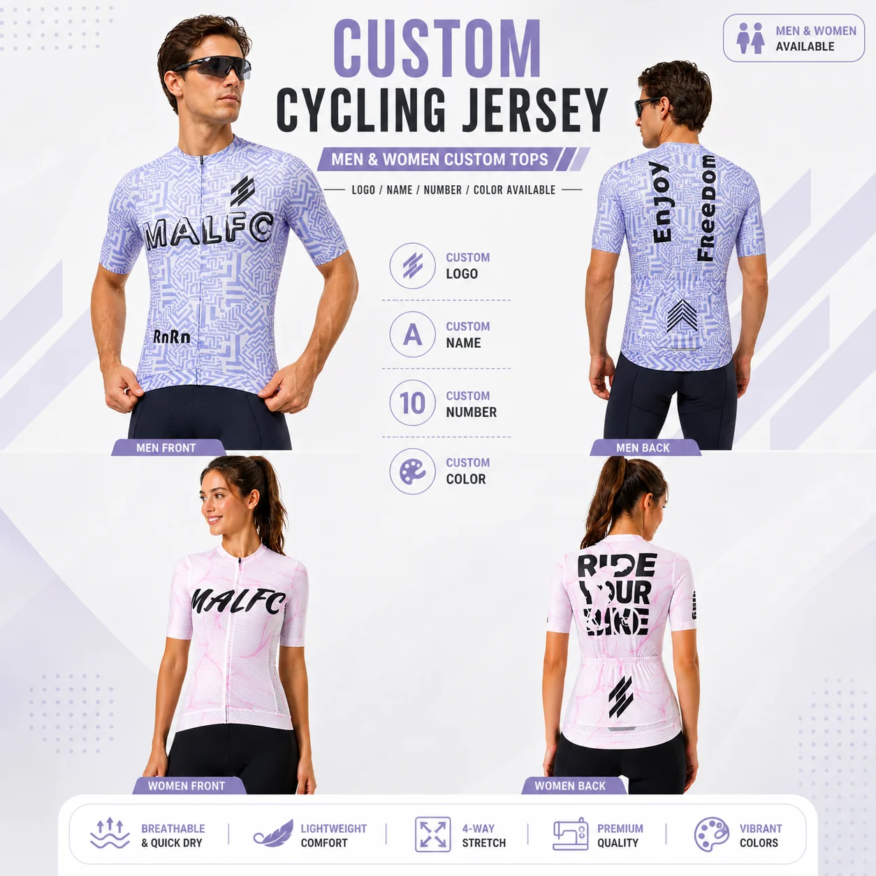 Custom Cycling Jersey Men Women Personalized Bike Shirt Team Bicycle Clothing Road Cycling Top with Logo N