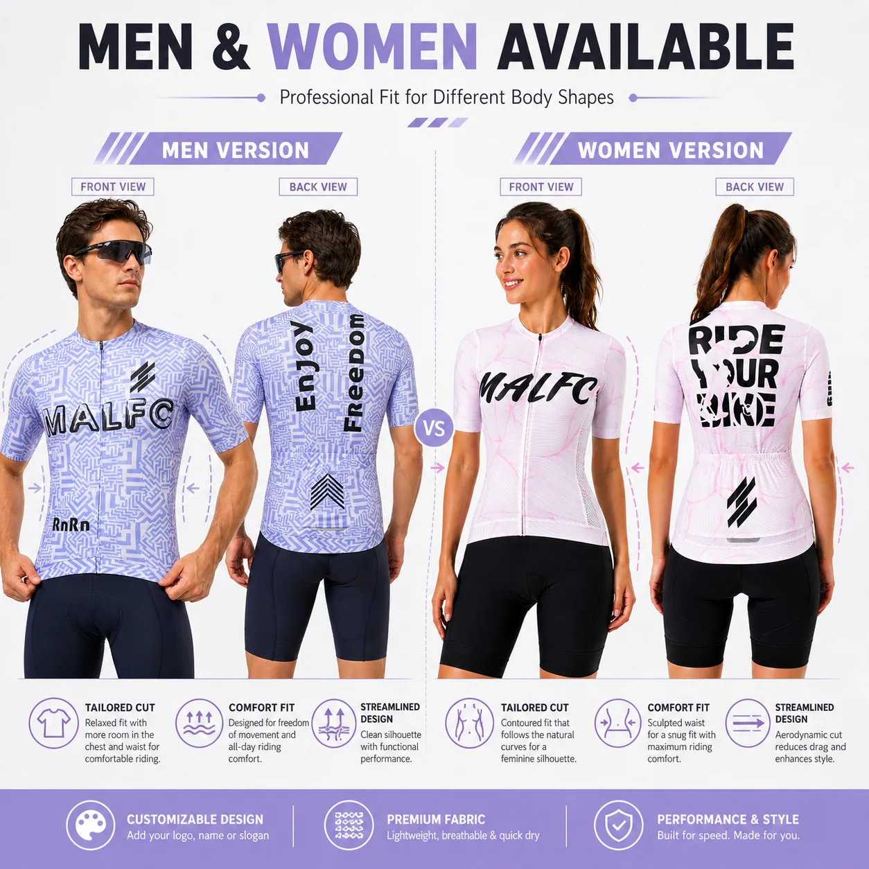 Custom Cycling Jersey Men Women Personalized Bike Shirt Team Bicycle Clothing Road Cycling Top with Logo N