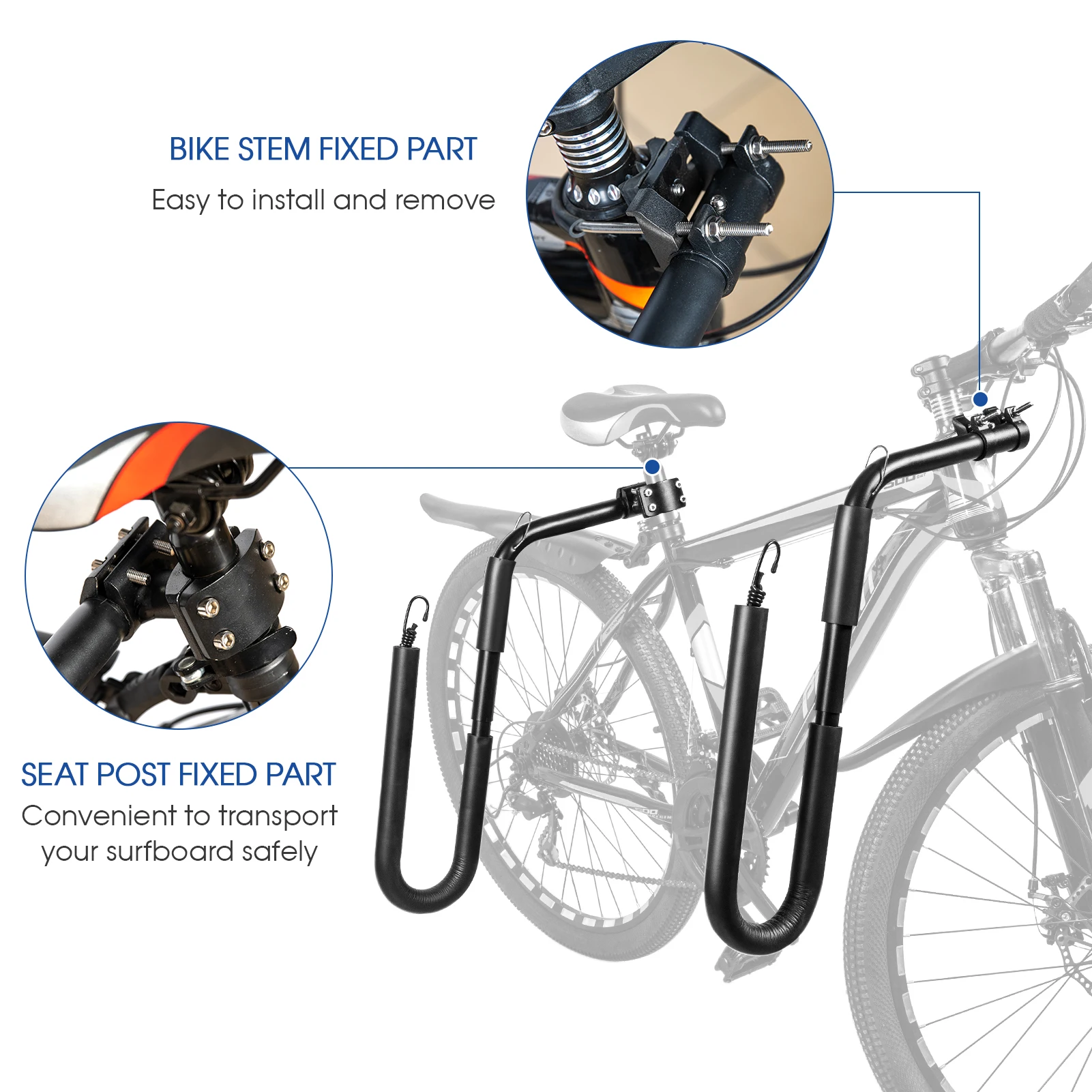 CZ IN Stock Surfboard Bicycle Surfboard Rack Bike Surfing Board Carrier Surfboard Holder Mount Bracket New Side Kiteboard Holder