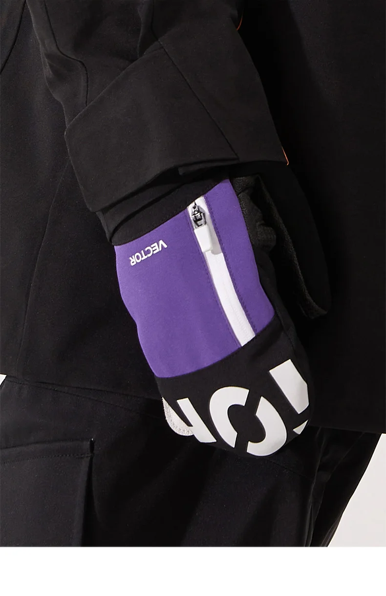 Vector Women Men Outdoor Double Board Snowboard Kevlar Waterproof Wear-resistant Semi Detachable Gloves 3M Cotton