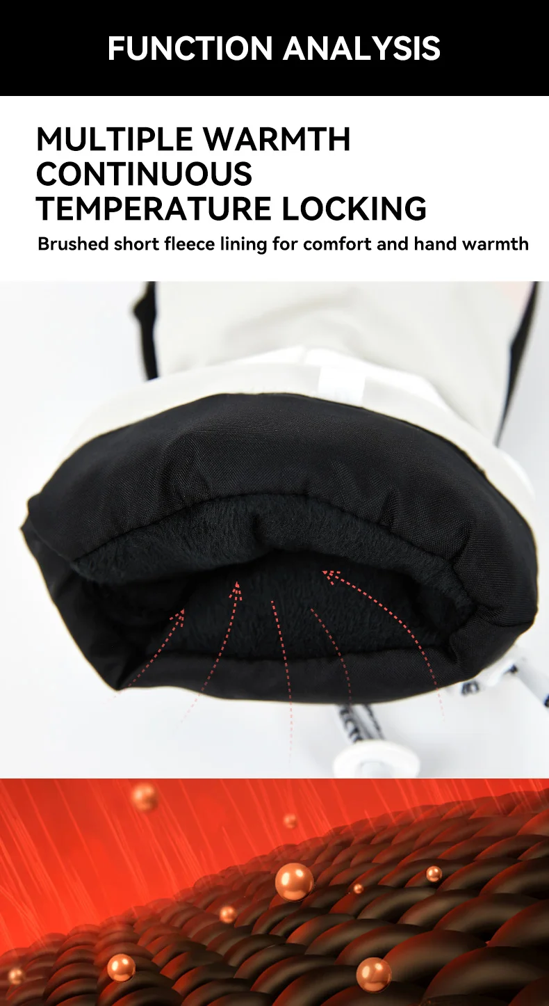 Vector Women Men Outdoor Double Board Snowboard Kevlar Waterproof Wear-resistant Semi Detachable Gloves 3M Cotton