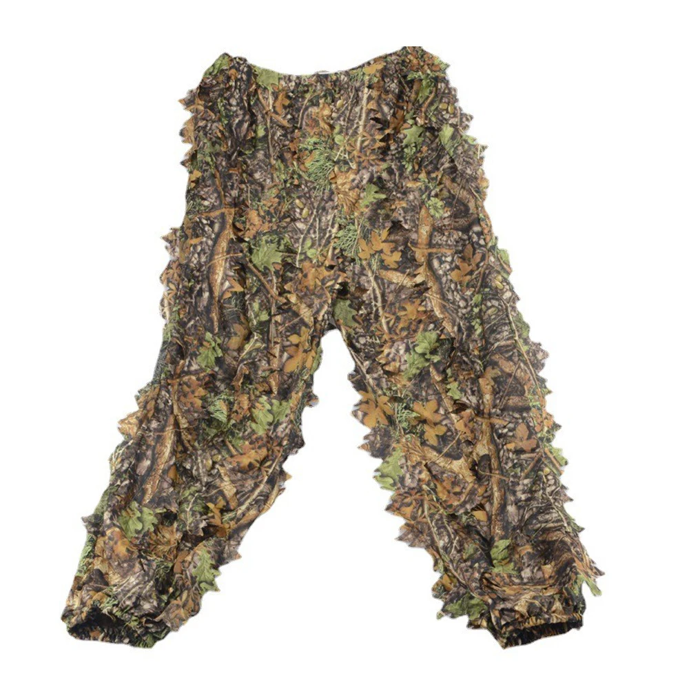 Breathable Camouflage Hunting Suit for Men Woman Lightweight and Hooded Wild Leafy Design woodland hunter ghillie suit  6 in 1