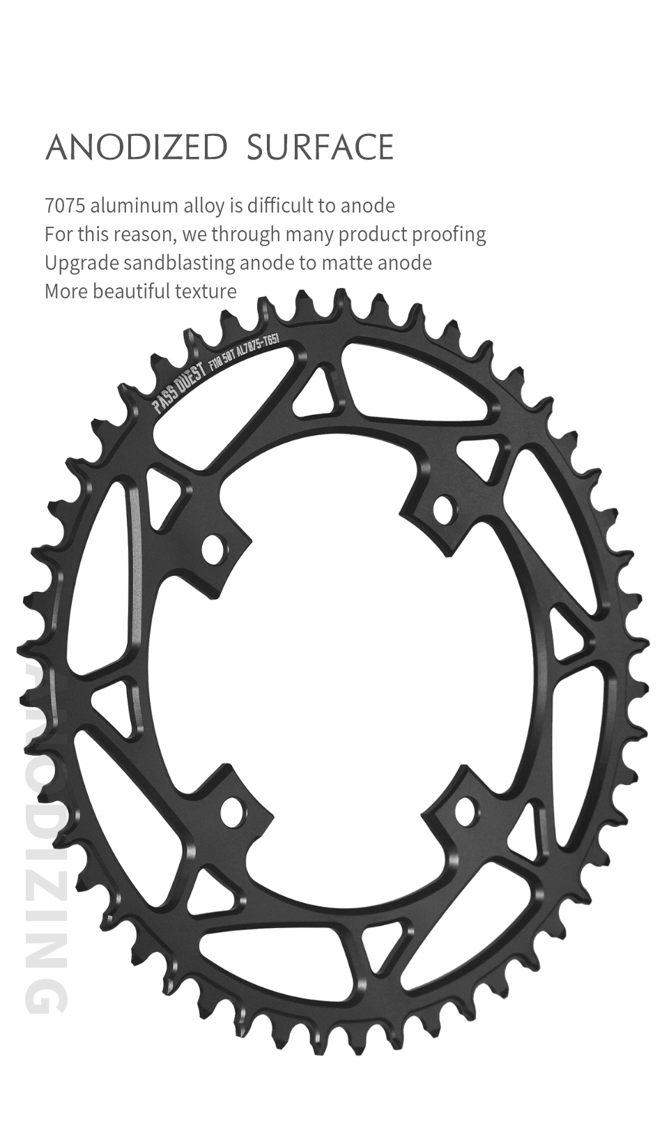 PASS QUEST F110BCD Round Road Bike Narrow and Wide Sprocket 36T-52T Suitable for FSA Gossamer Sprocket Bicycle Parts