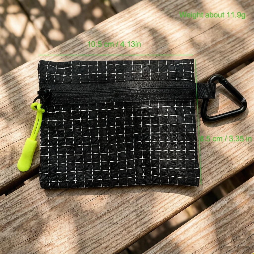 Mini Waterproof Pouch Ultralight 11.9g Travel Wallet Organizer Bag with Carabiner For Essentials StoragePouch