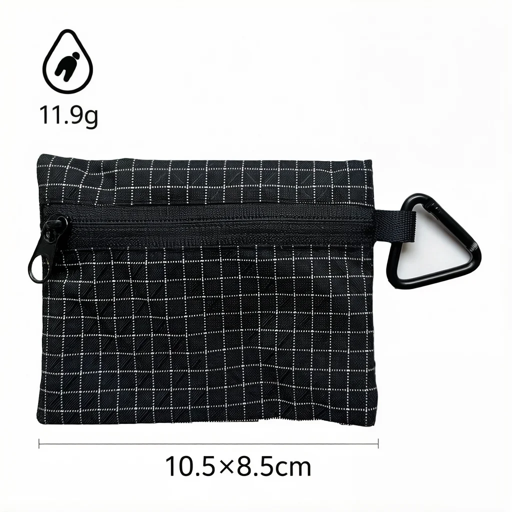 Mini Waterproof Pouch Ultralight 11.9g Travel Wallet Organizer Bag with Carabiner For Essentials StoragePouch