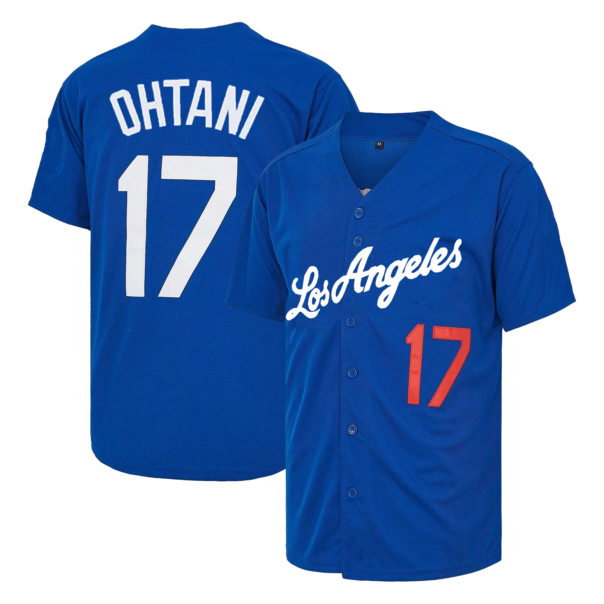 Men's #17 Ohtani Baseball Jersey, Exquisite Embroidered T-Shirt Available In Both Cherry Blossom and Non-Cherry Blossom Versions Training Match Baseball Jersey