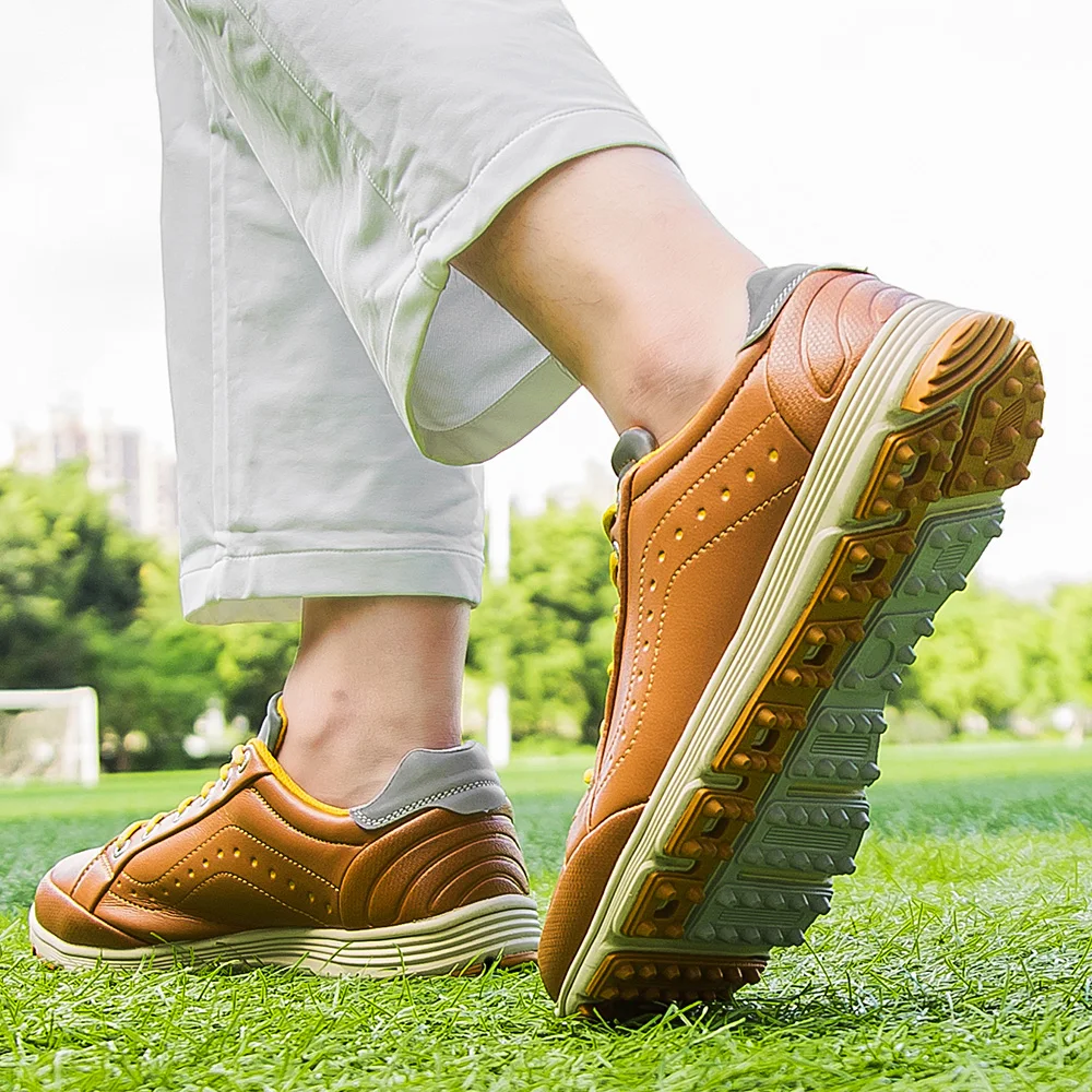 Men Spikeless Waterproof Golf Shoes Microfiber Breathable Anti-slip Outdoor Training Casual Sneakers size 39-48