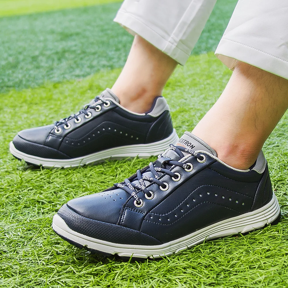 Men Spikeless Waterproof Golf Shoes Microfiber Breathable Anti-slip Outdoor Training Casual Sneakers size 39-48