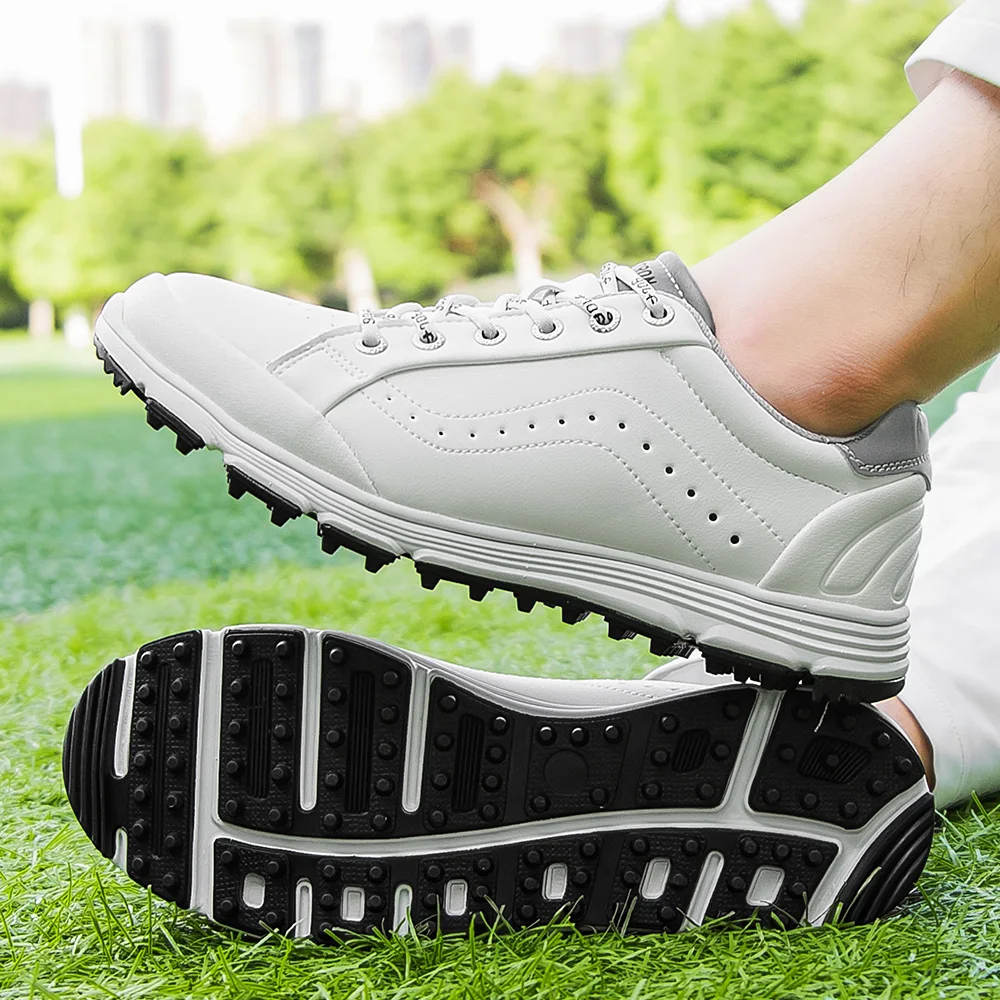 Men Spikeless Waterproof Golf Shoes Microfiber Breathable Anti-slip Outdoor Training Casual Sneakers size 39-48