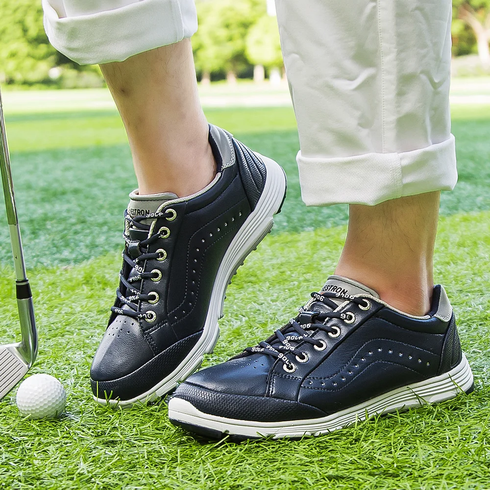 Men Spikeless Waterproof Golf Shoes Microfiber Breathable Anti-slip Outdoor Training Casual Sneakers size 39-48